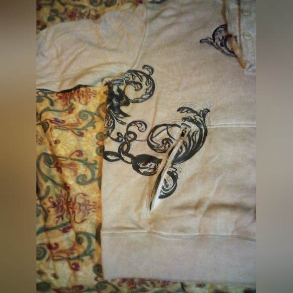 Artful Dodger Ancient Rustic Gothic Graphic Design Spray Hoodie Men's XL Wheat - Picture 6 of 16